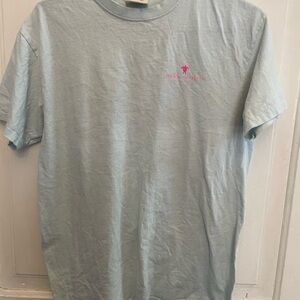 Simply Southern Sky Blue Tee with Pink Logo